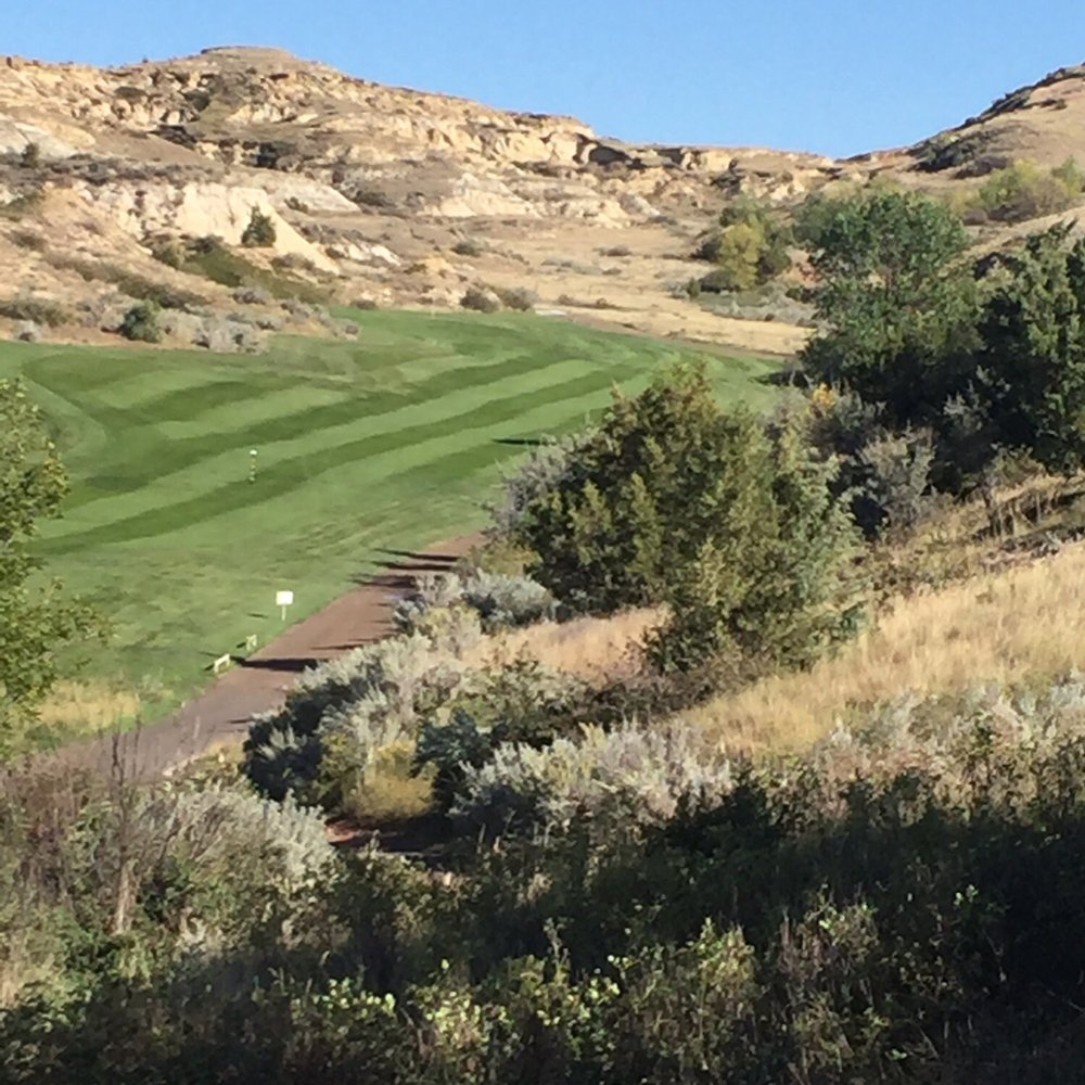 Bully Pulpit Golf Course - Hole 14. - Golf Near Me - Medora, North Dakota Bully Pulpit Golf Course - Hole 14. - Golf Near Me - Medora, North Dakota