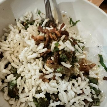 Nancy's Hustle - Roasted okra curry and puffed rice - New American Near Me - Houston, Texas
