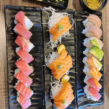 Kakuna Sushi - rainbow roll, sashimi, & another roll I forgot the name of - Sushi Bars Near Me - San Jose, California Kakuna Sushi - rainbow roll, sashimi, & another roll I forgot the name of - Sushi Bars Near Me - San Jose, California