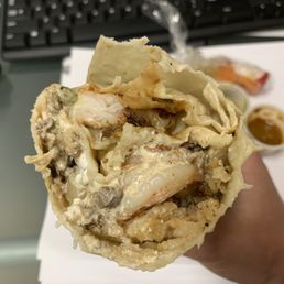 Steak and shrimp burrito is smackin!