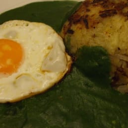 egg, spinach, potatoes: comfort food