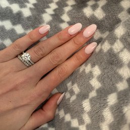 Light pink almond shaped SNS
