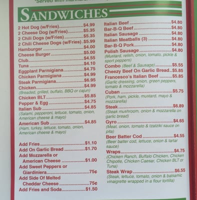Menu photo 1 Francesco's Brothers Pizzaria Bensenville, IL Menu photo 1 Francesco's Brothers Pizzaria Bensenville, IL