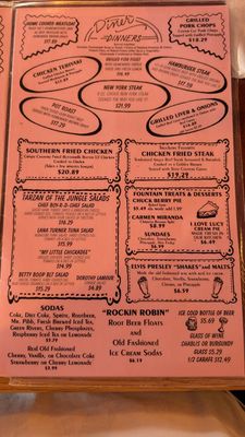 Menu photo 7 Peggy Sue's 50's Diner Yermo, CA Menu photo 7 Peggy Sue's 50's Diner Yermo, CA