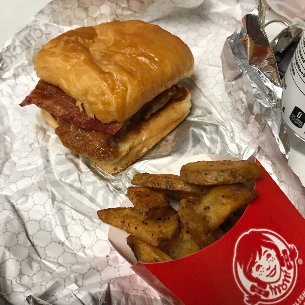 Maple Bacon Chicken Croissant with seasoned potatoes Maple Bacon Chicken Croissant with seasoned potatoes
