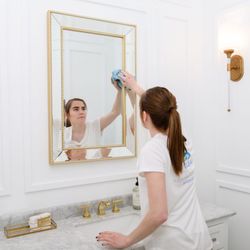 Live Clean Today - Wiping down mirrors
