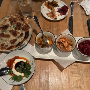 Joule - Scallion pancake and kimchi platter - Korean Near Me - Seattle, Washington Joule - Scallion pancake and kimchi platter - Korean Near Me - Seattle, Washington