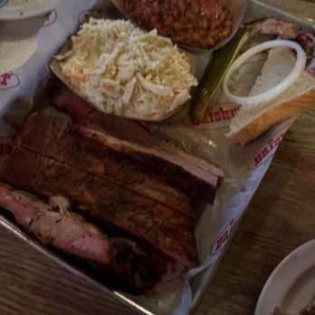 Brisket  - Ribs and brisket with coleslaw and beans - Barbeque Near Me - North Myrtle Beach, South Carolina