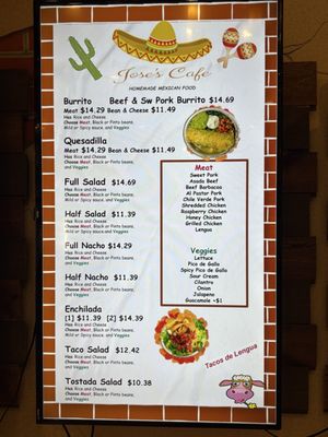 Menu photo 1 Jose's Cafe Mexican Food Ephraim, UT