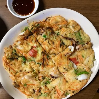 Sole Cafe - Korean Seafood Pancake - more seafood than pancake, Yummm! - Korean Near Me - Saint Paul, Minnesota Sole Cafe - Korean Seafood Pancake - more seafood than pancake, Yummm! - Korean Near Me - Saint Paul, Minnesota