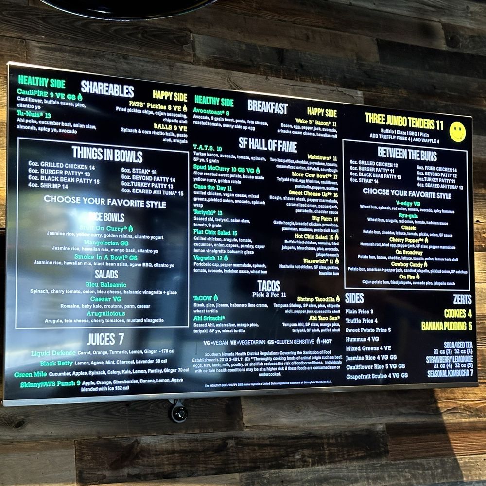 SkinnyFATS - Menu - New American Near Me - Las Vegas, Nevada