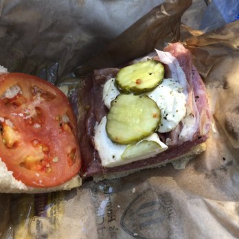 Safeway - Italian sando we got at the deli counter. marinated mozzarella cheese slices drenches the sando in a wet & oily mess. - Grocery Near Me - Kings Beach, California