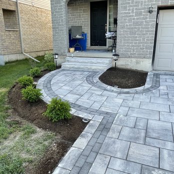 Forma Landscape & Design - a brick patio with pavers - Lawn Services Near Me - Elora, Ontario Forma Landscape & Design - a brick patio with pavers - Lawn Services Near Me - Elora, Ontario