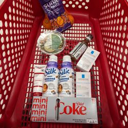 Target - Cart today $93.46. Sumo Citrus $5.99. Silk Almond Creamer $4.99 ea. La Roche-Posay $22.99 ea. Eucerin $12.99. Diet Coke $6.29. Salad $3.19.