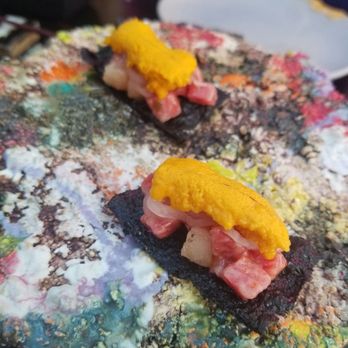 Robin - wagyu + uni on nori chip - Sushi Bars Near Me - San Francisco, California Robin - wagyu + uni on nori chip - Sushi Bars Near Me - San Francisco, California