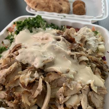 Falafel Stop - Shawarma on a plate with pita and falafel! - Falafel Near Me - Sunnyvale, California