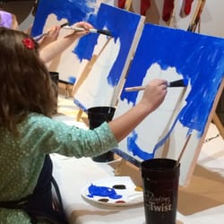 Painting with a Twist - Painting a bowl of ice cream.