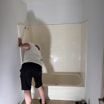 Always Refinishing - Shower #1 - beginning prep work - Kitchen & Bath Near Me