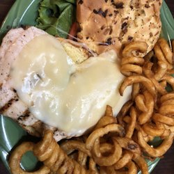 Single Jack Restaurant - Grilled Chicken Breast Sandwich with Curly Fries