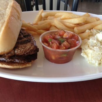 BBQ Land - Tri tip sandwich with potato salad and fries. Delish! $6.95 - Barbeque Near Me - Santa Maria, California BBQ Land - Tri tip sandwich with potato salad and fries. Delish! $6.95 - Barbeque Near Me - Santa Maria, California