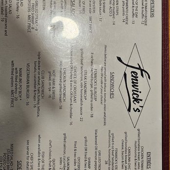 Fenwick's - Menu - American Near Me - Charlotte, North Carolina