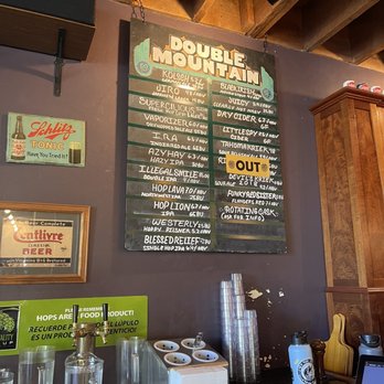 Double Mountain - menus on the wall of a restaurant - Breweries Near Me - Hood River, Oregon Double Mountain - menus on the wall of a restaurant - Breweries Near Me - Hood River, Oregon