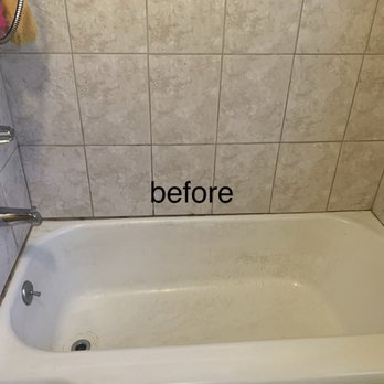 Island Transformations - Tub before the job - Refinishing Services Near Me