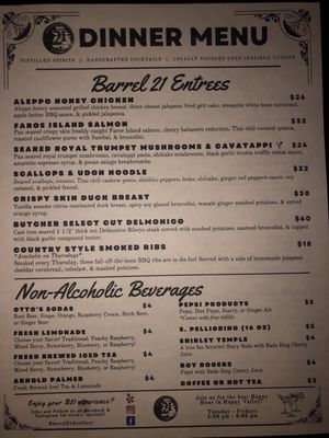 Menu photo 4 Barrel 21 Distillery And Dining State College, PA