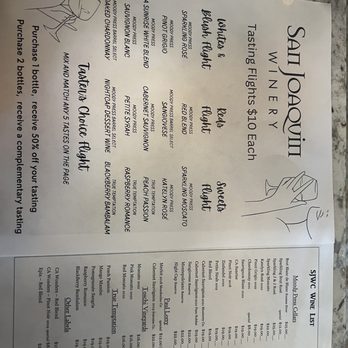 San Joaquin Winery - Wine list as of 11/25/2023 - Wineries Near Me - Madera, California