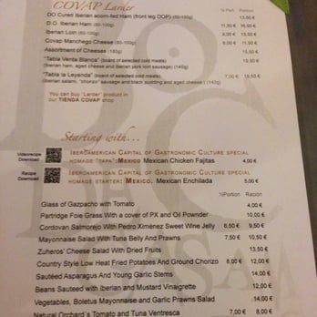 Bodegas Campos - Menu in English (side a) - Spanish Near Me - Córdoba, Colorado