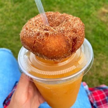 Harbes Orchard - cider slushie & apple cider donut - Farms Near Me - Riverhead, New York