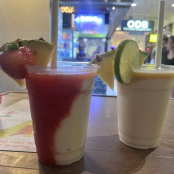 The Other Daiquiri Bar - Miami Vice and Piña Colada, both with dark rum floaters - Beer Bar Near Me - Miami, Florida The Other Daiquiri Bar - Miami Vice and Piña Colada, both with dark rum floaters - Beer Bar Near Me - Miami, Florida