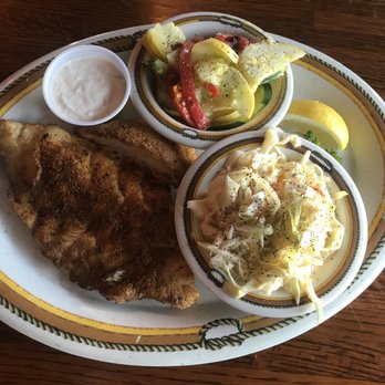 The Fish Grill - Blackened Snapper. Cold slaw and Veges. $34.95 - Seafood Near Me - Dania Beach, Florida