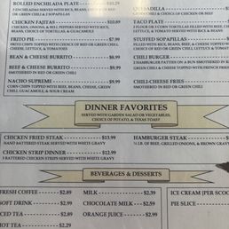 Breakfast menu