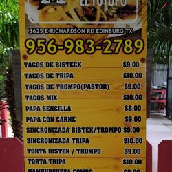Taqueria El Totopo - Menu