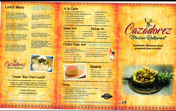Menu photo 2 Cazadorez Mexican Restaurant Shawnee, OK Menu photo 2 Cazadorez Mexican Restaurant Shawnee, OK