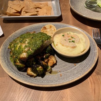Pacific Catch - Grilled kanpachi thai Brussels with crab mash potatoes - Seafood Near Me - Walnut Creek, California Pacific Catch - Grilled kanpachi thai Brussels with crab mash potatoes - Seafood Near Me - Walnut Creek, California