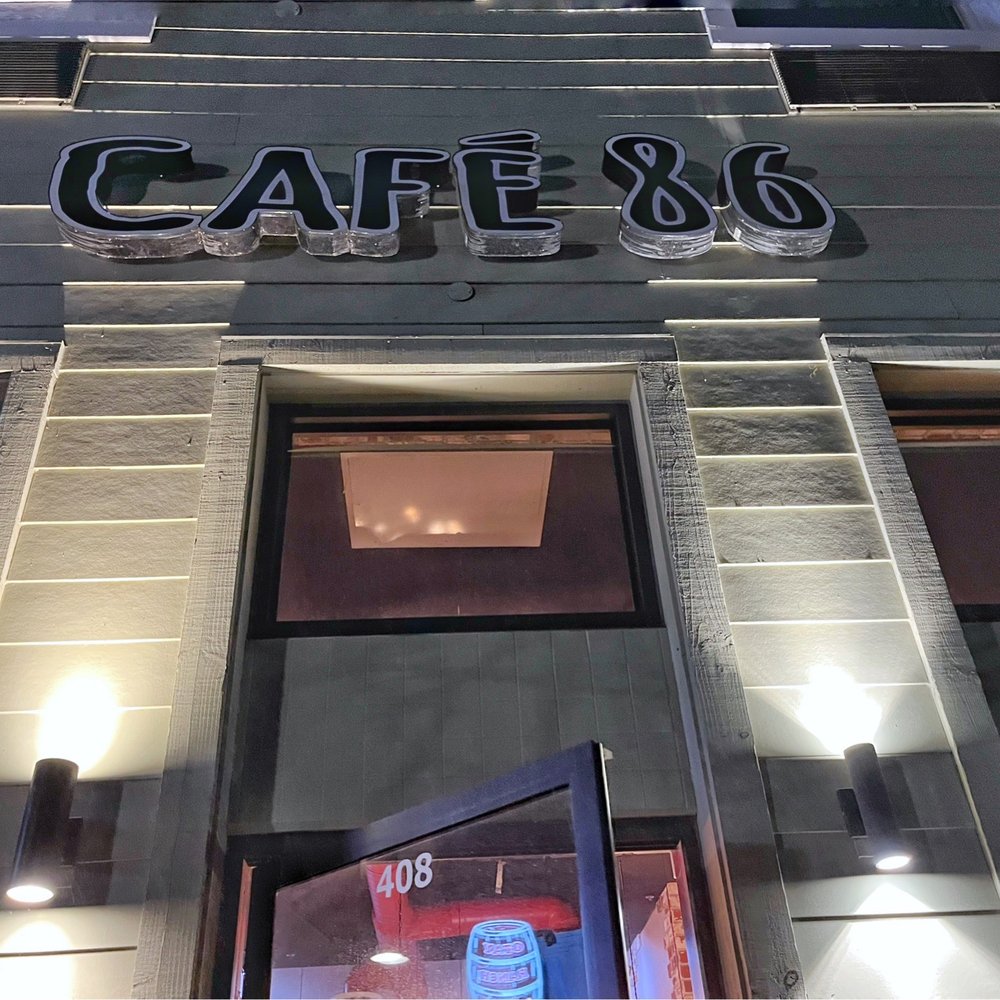 Cafe 86 - Storefront! The font is giving me holistic yoga vibes for some reason. - Desserts Near Me - Chula Vista, California Cafe 86 - Storefront! The font is giving me holistic yoga vibes for some reason. - Desserts Near Me - Chula Vista, California