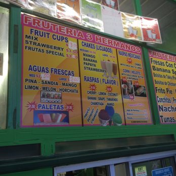 Fruteria 3 Hermanos - Menu outside the order window, some lady in a broke down Lincoln Navigator asked me if I could give her car a boost. Low class clientele. - Mexican Near Me - San Antonio, Texas Fruteria 3 Hermanos - Menu outside the order window, some lady in a broke down Lincoln Navigator asked me if I could give her car a boost. Low class clientele. - Mexican Near Me - San Antonio, Texas