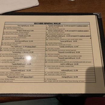 Hayashi Japanese Restaurant - Menu - Sushi Bars Near Me - Raleigh, North Carolina