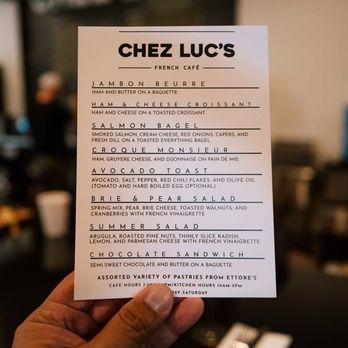 Chez Luc’s - menu - Coffee & Tea Near Me - Sacramento, California