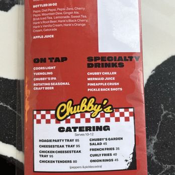 Chubbys Steaks - Menu - Sandwiches Near Me - Philadelphia, Pennsylvania Chubbys Steaks - Menu - Sandwiches Near Me - Philadelphia, Pennsylvania
