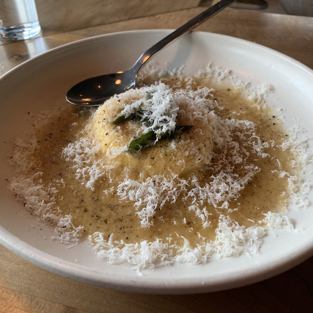 Bar Bricco - Egg yolk raviolo - Italian Near Me - Edmonton, Alberta Bar Bricco - Egg yolk raviolo - Italian Near Me - Edmonton, Alberta