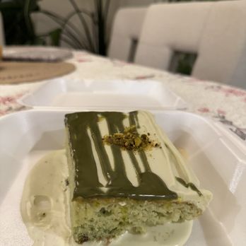 Yemen Grill & Cafe - Pistachio cake - so good!!!! - Halal Near Me - Denver, Colorado