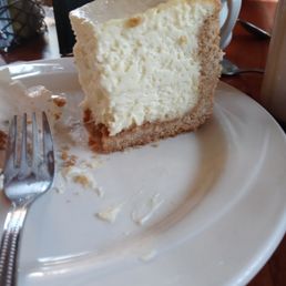 Cheesecake, creamy and large enough for two to share Cheesecake, creamy and large enough for two to share