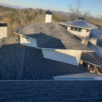 D&R Gutters - This is a view from the roof of a 1,200 foot gutter protection job we did near Asheville - Gutter Services Near Me D&R Gutters - This is a view from the roof of a 1,200 foot gutter protection job we did near Asheville - Gutter Services Near Me