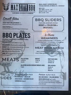 Menu photo 8 Max City BBQ Los Angeles, CA Menu photo 8 Max City BBQ Los Angeles, CA