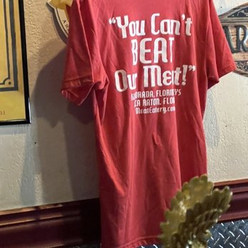 MEAT Eatery And Taproom - I was buying my younger son this shirt who was not with us, but opted out after I tasted the food. - Burgers Near Me - Islamorada, Florida MEAT Eatery And Taproom - I was buying my younger son this shirt who was not with us, but opted out after I tasted the food. - Burgers Near Me - Islamorada, Florida