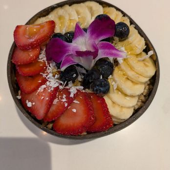 Avotoasty - Açaí bowl in a fancy coconut shell; no flat bottom of course. - Juice Bars & Smoothies Near Me - San Francisco, California Avotoasty - Açaí bowl in a fancy coconut shell; no flat bottom of course. - Juice Bars & Smoothies Near Me - San Francisco, California