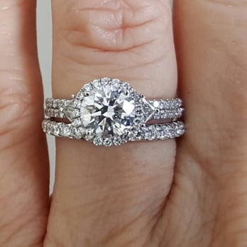 Adiamor - Halo setting, soldered together with another of Adiamor's princess cut accent settings. Just bought th large French cut wedding band 2 match - Jewelry Near Me - Los Angeles, California Adiamor - Halo setting, soldered together with another of Adiamor's princess cut accent settings. Just bought th large French cut wedding band 2 match - Jewelry Near Me - Los Angeles, California